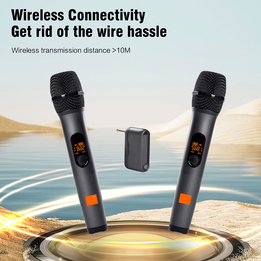 Drahtloses Mikrofon JBL 2-Kanal UHF Wireless Cordless Handmikrofon Karaoke-Mikrofonsystem für Kirchenparty-Lautsprecher