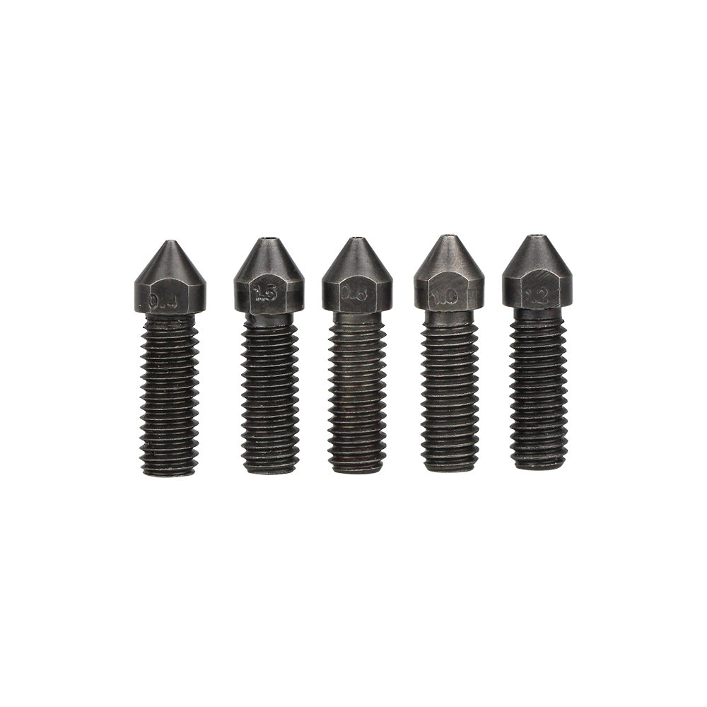 Buse de volcan en acier trempé 0.4 0.8 1.0 1.2 1.5mm extrudeuse Hotend Super dur pour imprimante 3D Filament 1.75MM