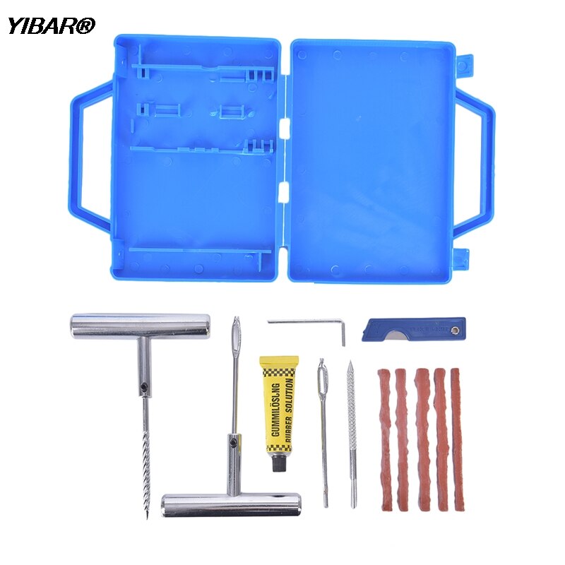 Auto Tire Puncture Repair Kit Car Van Motorcycle Bike Tire Repair Tools Emergency Set Portable