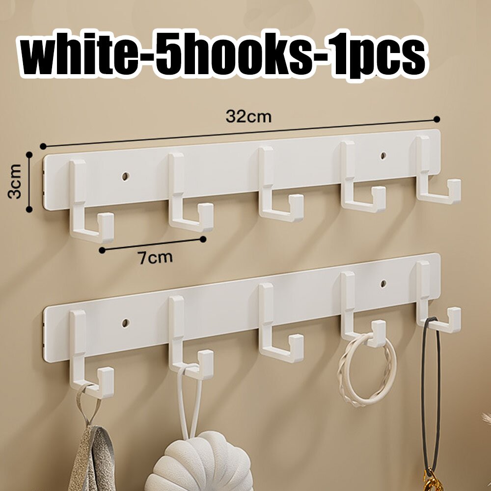Perchas para cocina y baño, ganchos adhesivos portadores, toallas adhesivas fuertes, paredes de baño sin perforaciones montadas en la pared: Azul marino
