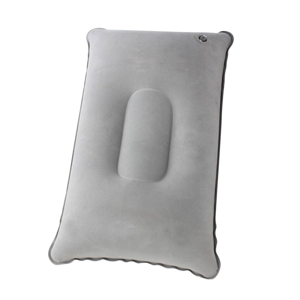 Udendørs oppustelig rejsepude camping luftpude behagelig kompakt letvægts komprimerbar pude: Lysegrå 43 x 27cm
