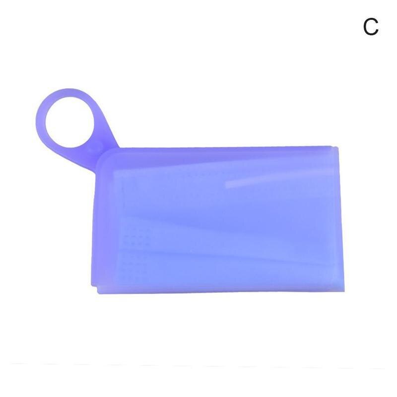 1 stuks dozen maskers bewaren siliconen masker tijdelijke opslagclip opvouwbare draagbare waterdichte doos om maskers op te bergen dozen maskers bewaren houder: Paars