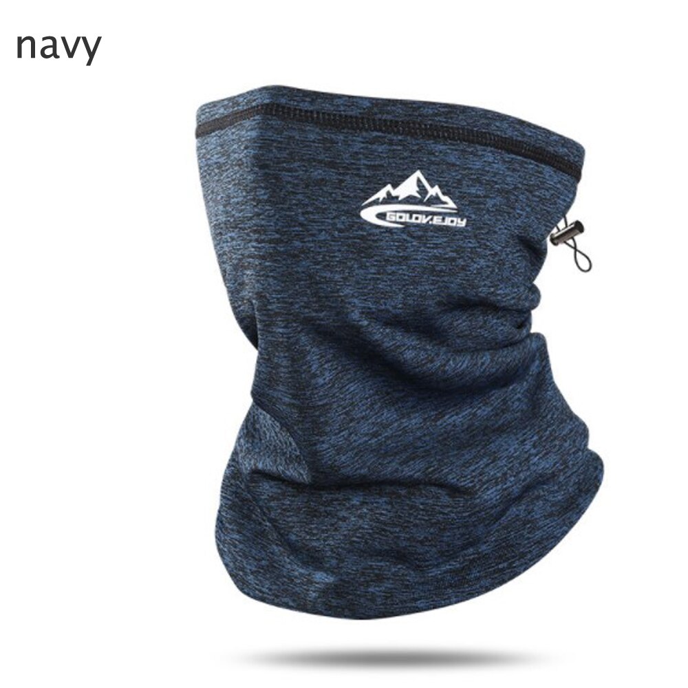 Winter Neck Warmer Thermal Fleece Motorcycle Thick Tube Gaiter Face Scarf Windproof Men Women Bandana Cycling Outdoor Headband: Navy