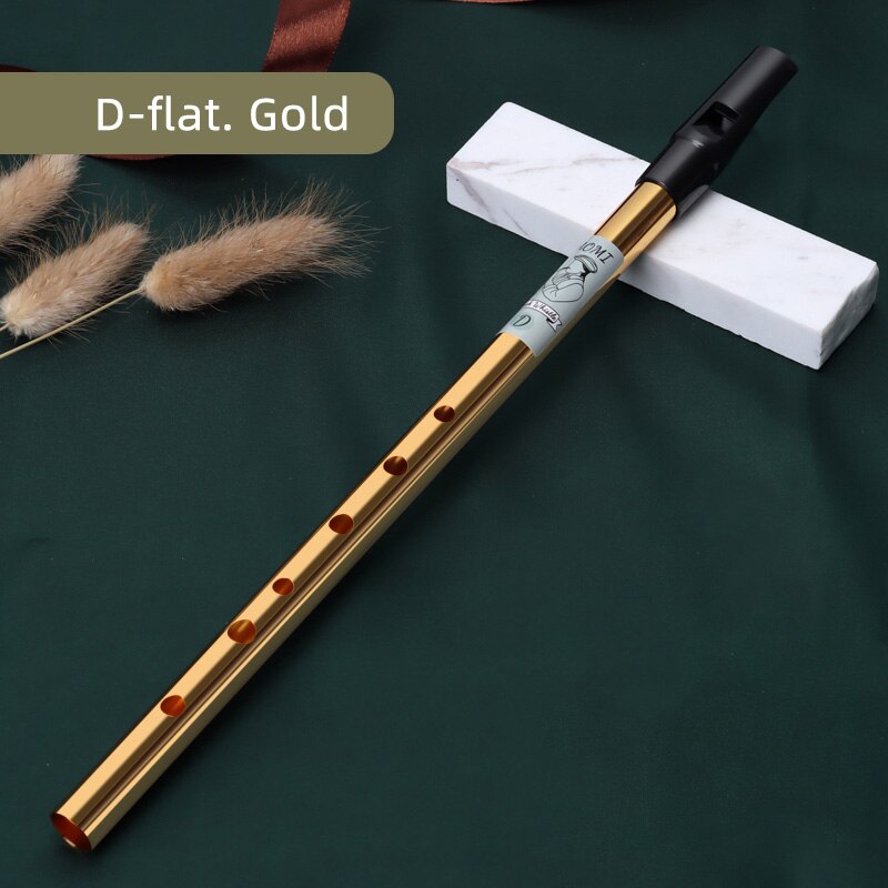 Naomi Messing Gemaakt Ierse Fluitje Fluit C/D Sleutel Ierland Fluit Tin Penny 6 Gat Fluit Muziekinstrument: D-flat. Gold