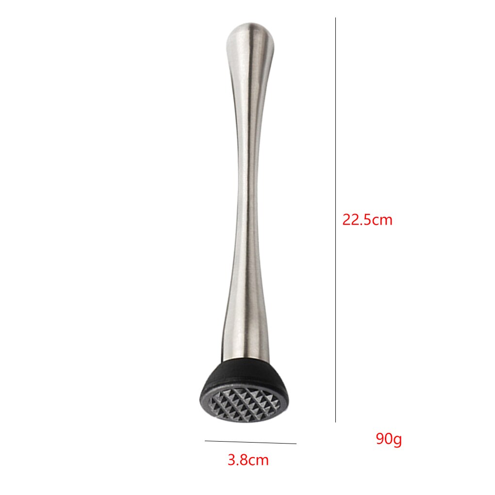 Muddler de cóctel de acero inoxidable, mezclador de Bar, utensilios de Bar, accesorios para cóctel, DIY, Muddler de jugo de fruta, barra de hielo triturado: 22.5cm