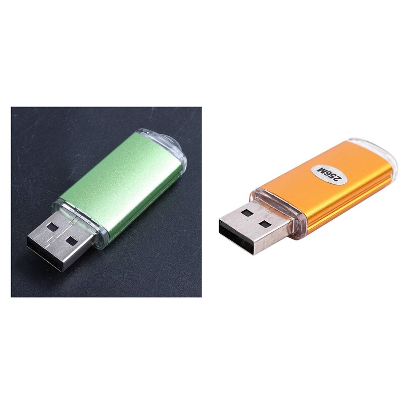 2X256 Mb Usb 2.0 Flash U Disk Gold & Green