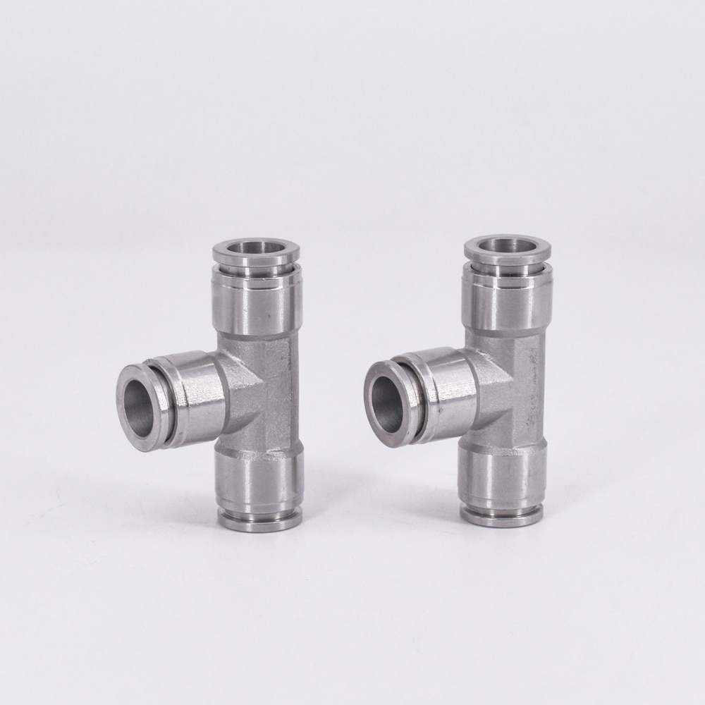 Empalmador neumático de 3 vías, 4mm, 6mm, 8mm, 10mm, 12mm, 14mm, 16mm, Conector de empuje de acero inoxidable 304, liberación rápida, conexión de aire Brew