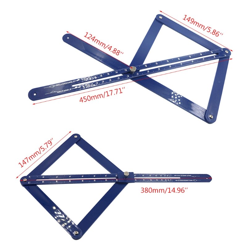 Multifunctional Protractor 38cm 45cm Multifunctional Protractor Woodworking M... – Grandado