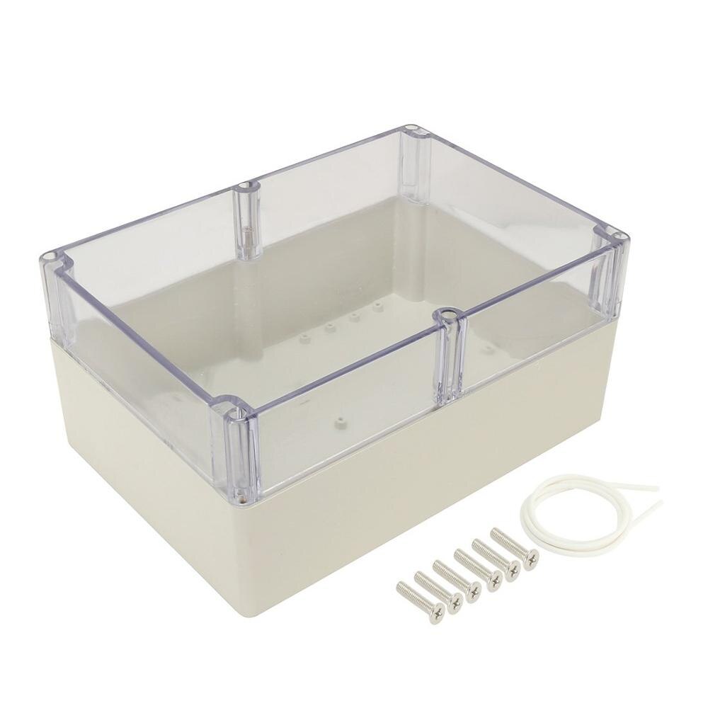 Waterproof Transparent PC Clear Cover Enclosure Plastic Box Electronic Project Case Instrument Electrical Junction Box Housing: 263x182x125