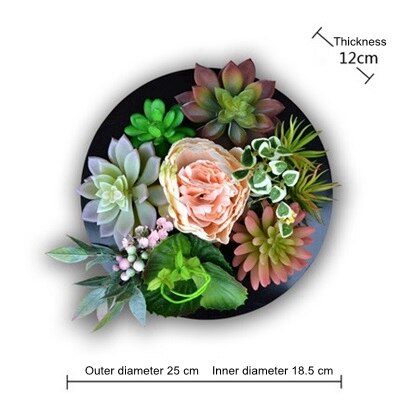 Nordisk simulation sukkulent grøn plante blomster dekoration vægophæng ramme butik ornamenter væg hjem dekorationer kunstige planter