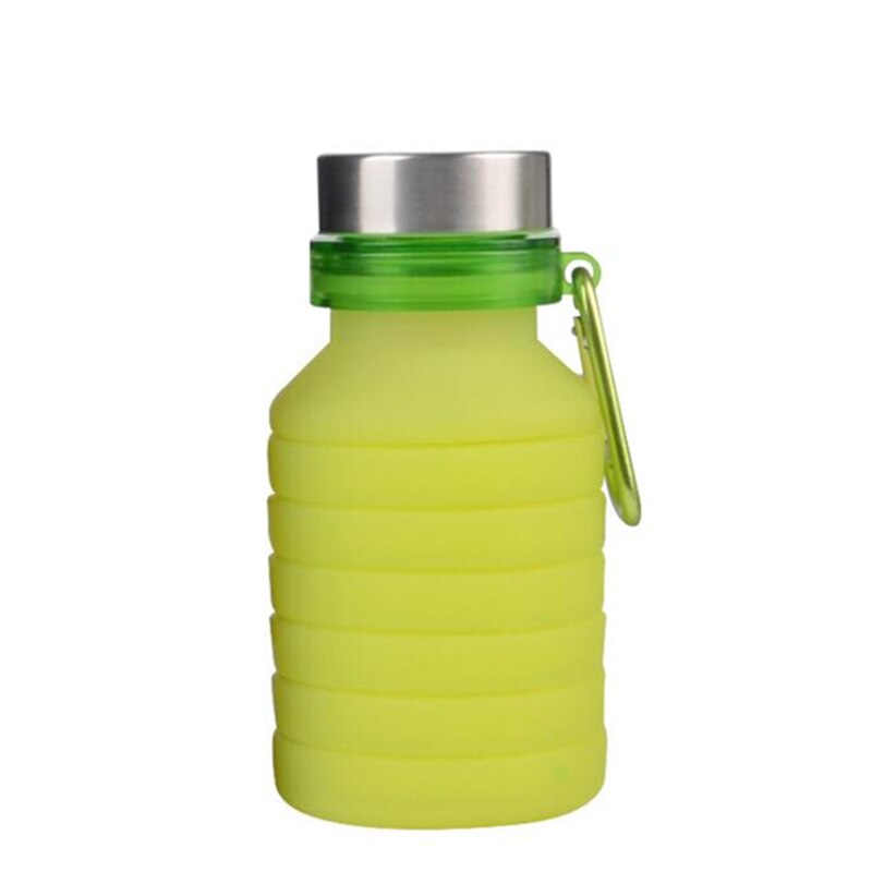 550ml Sport de plein air Portable Silicone bouteille d'eau rétractable pliant Sport boisson bouilloire bouteille de café voyage tasses à boire: green