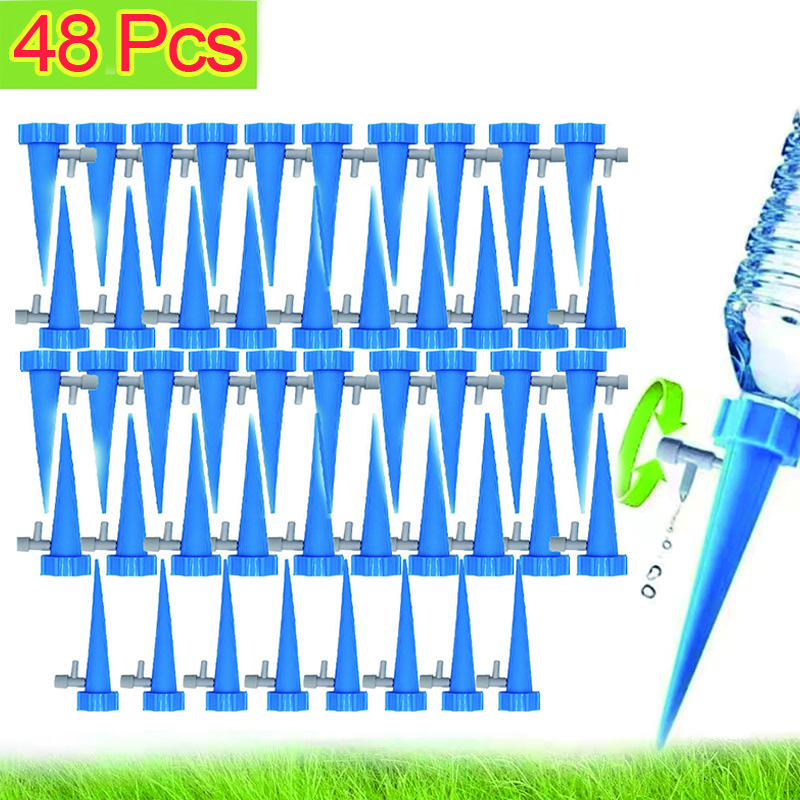 Drip Watering Drip Irrigation System Automatic Plant Water Dripper Self Watering for Flower Plants Adjustable Water Device: Marron
