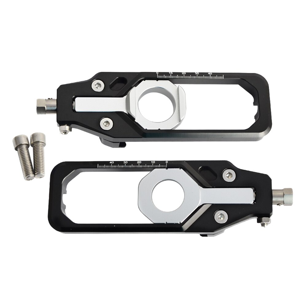 For BMW S1000RR CNC Aluminum Left & Right Chain Adjusters with Spool Tensioners Catena: Black