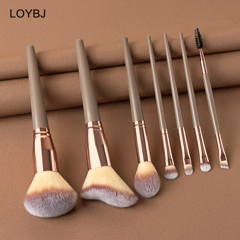 LOYBJ-brochas y herramientas de belleza para maquillaje, juego de polvo cosmético, base, colorete, contorno, sombra de ojos, cejas, pestañas, pincel de maquillaje, 5/7 Uds.