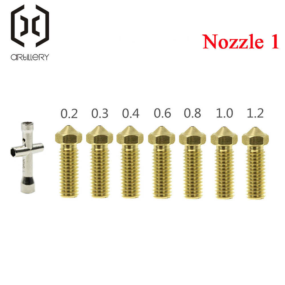 Bico vulcão 0.2/0.3mm 0.4mm 0.6mm 0.8mm 1.0mm 1.2mm kit adequado para 1.75 consumível artilharia impressora 3d extrusora cabeça de impressão: Vermelho