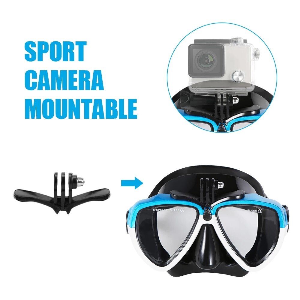 Professionele Duikbril Scuba Snorkel Zwemmen Goggle Droog Snorkel Buis Set Mannen Vrouwen Anti-Fog Bril Met Camera Gopro houder