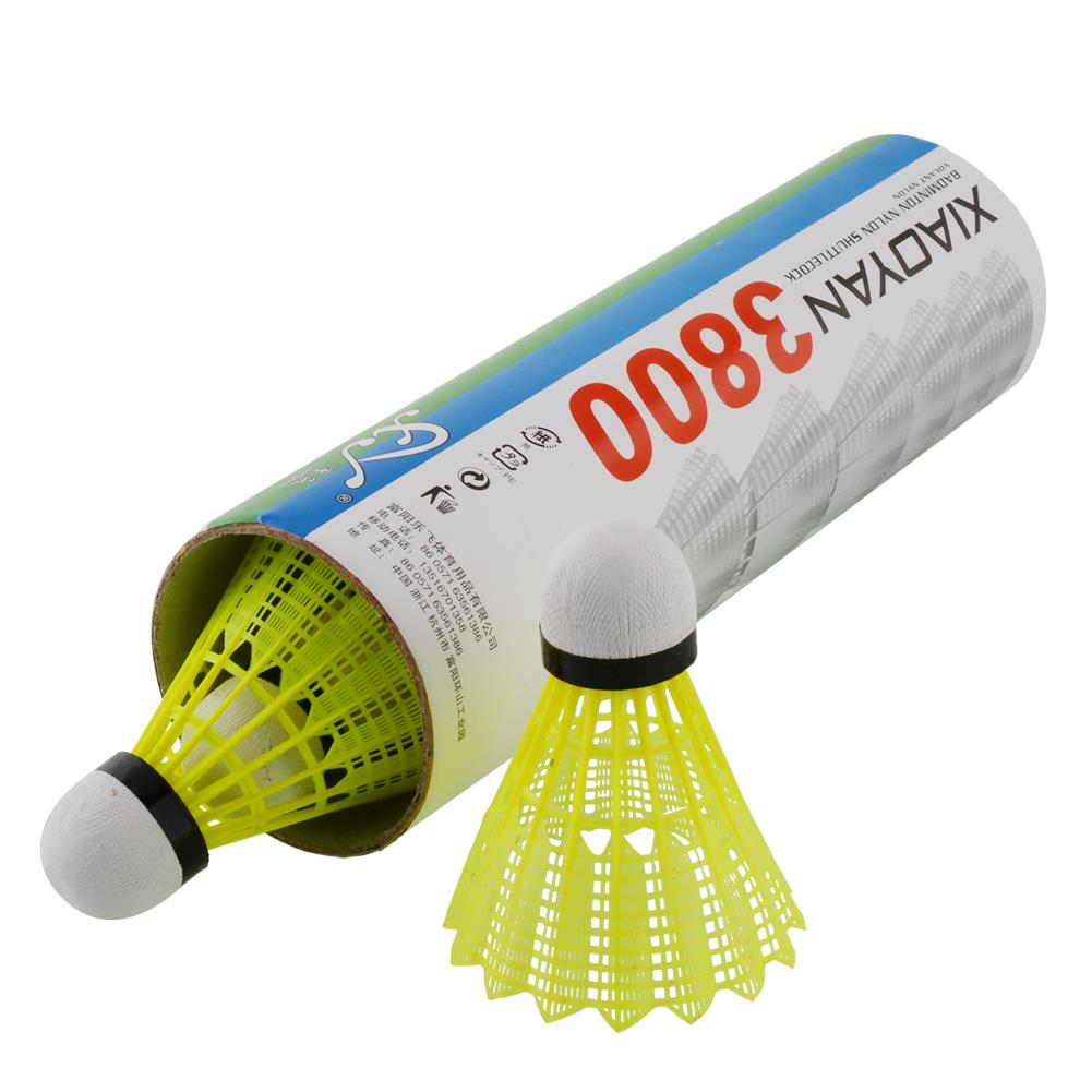 6 stk nylon badmintonball treningsball plast shuttle kork tre ballhode innendørs utendørs sports treningsballer