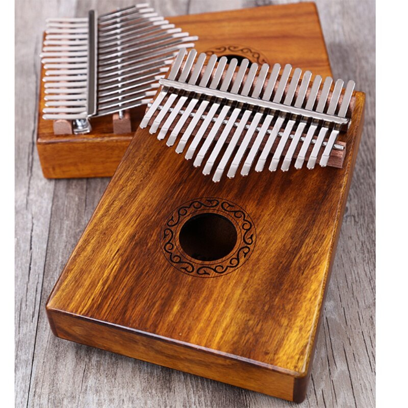 17 Keys Kalimba African Solid Thumb Finger Piano 17 Keys Solid Wood Kalimba Musical Instrument Mahogany