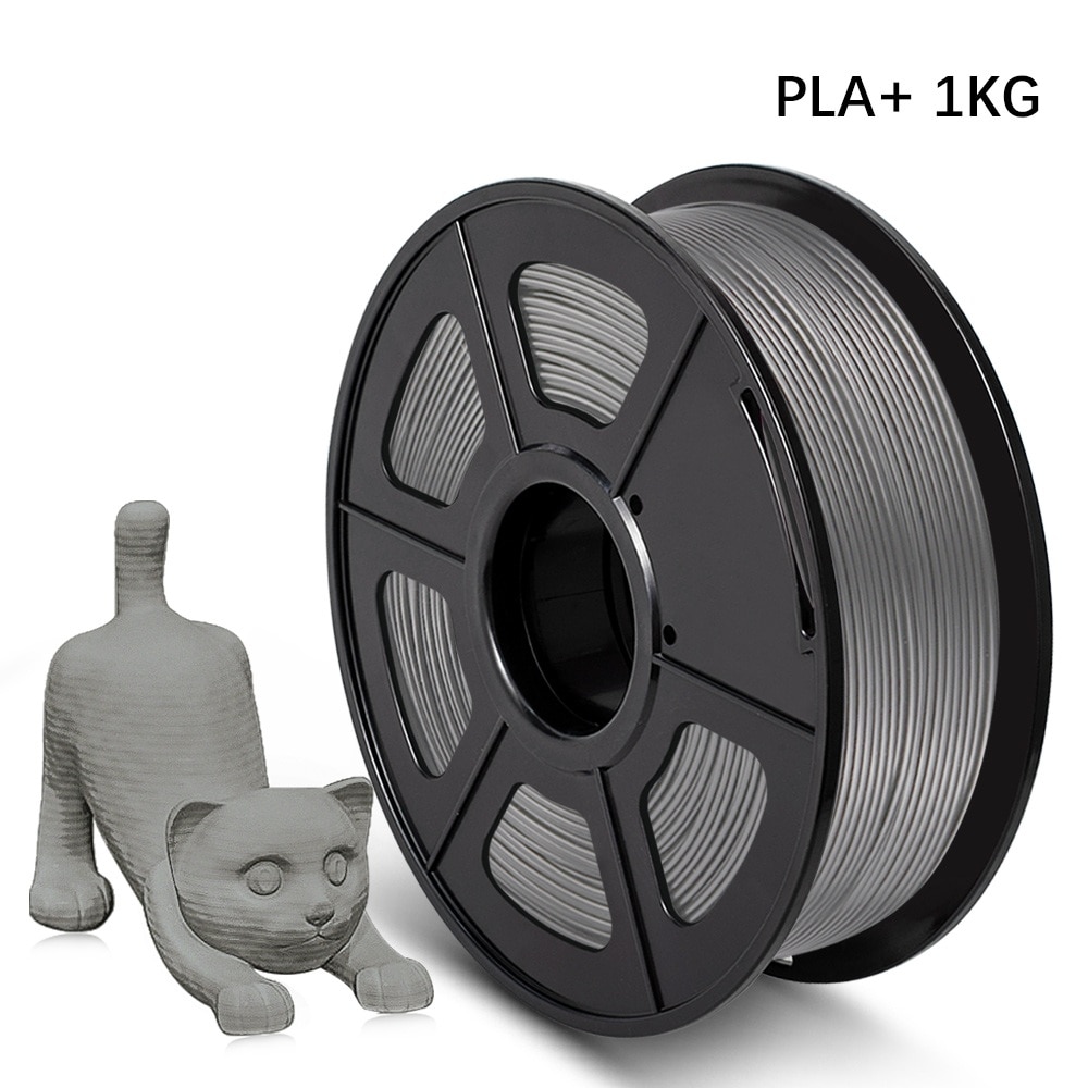 PLA Plus 3D Printer Filament 1kg 1.75mm Good Toughness PLA+/PLA Accuracy Dimension +/-0.02 Grey Color FDM 3D Printing Material
