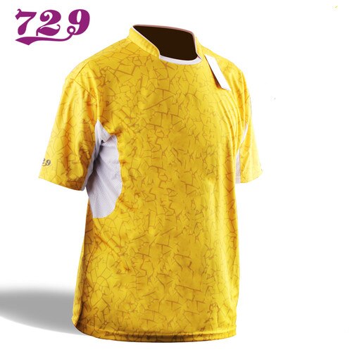 Ropa Deportiva de tenis de mesa para hombre y mujer, camisetas de entrenamiento de manga corta, pantalones cortos, 729: Yellow / L