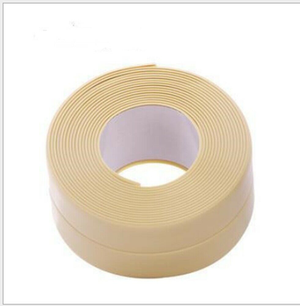 1Roll Sealing Strip Self Adhesive Bath Wall Sealing Strips Kitchen Bathroom Sink Basin Edge Trim strip 3.2m Length: B