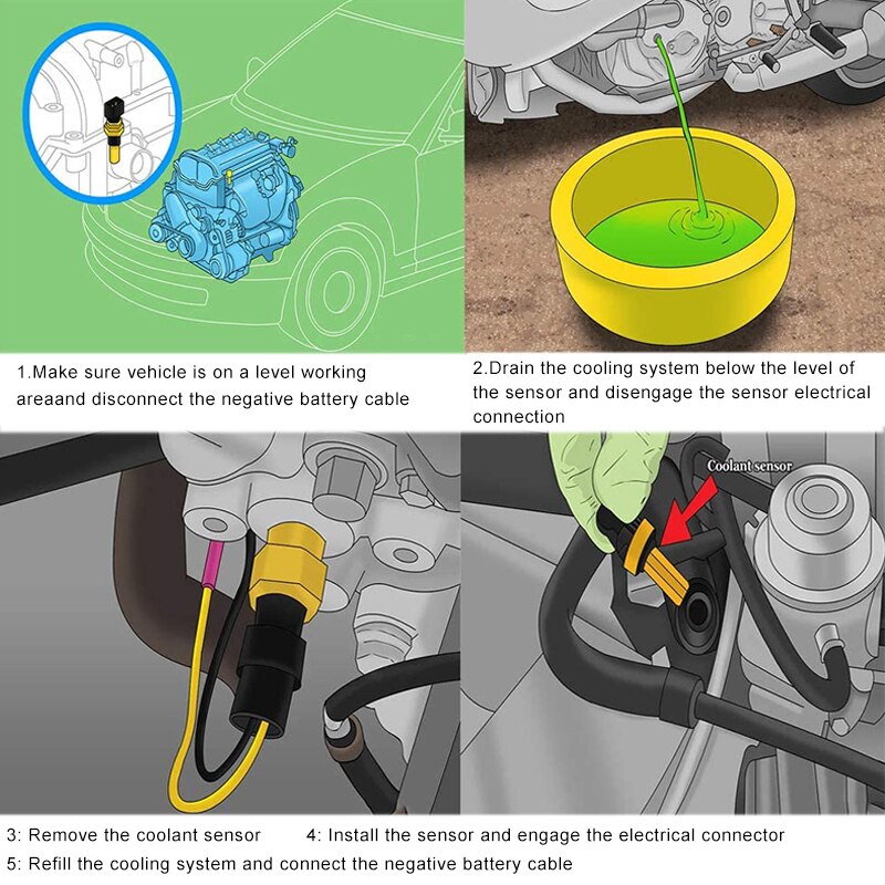 SPEEDWOW-Sensor de temperatura de refrigerante de motor, 5149077AA, para Jeep Wrangler, Cherokee, para Dodge Challenger, jounney y Durango, para ChrysLer