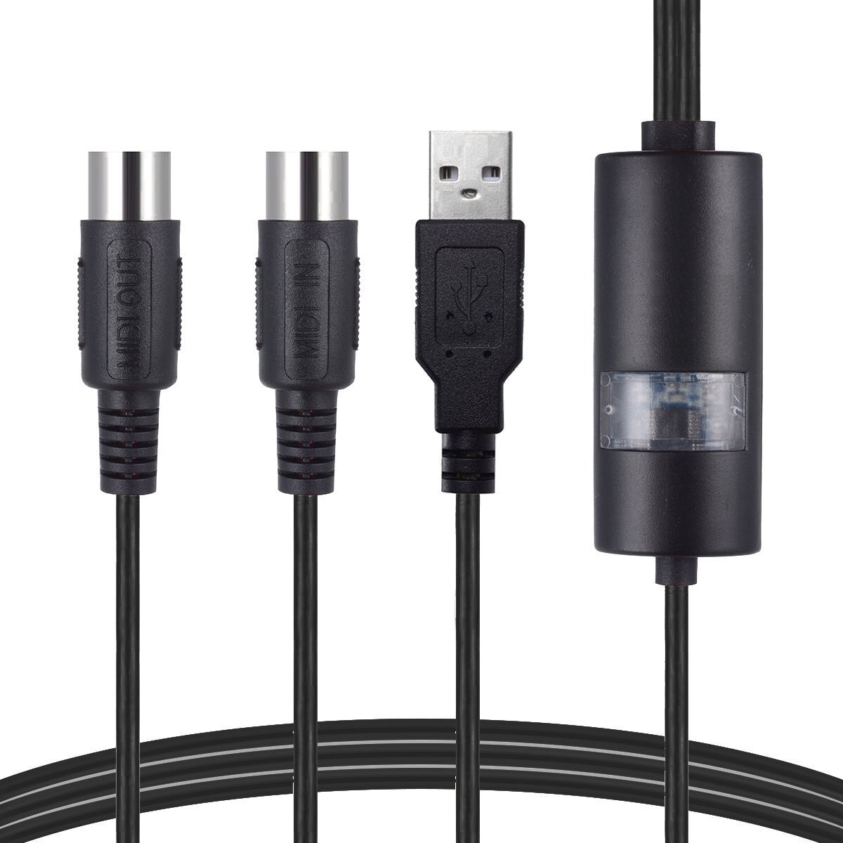 Piano eléctrico tambor USB a 2 adaptador de interfaz MIDI convertidor de Cable para PC teclado adaptador de sintetizador Windows Mac iOS 2 metros