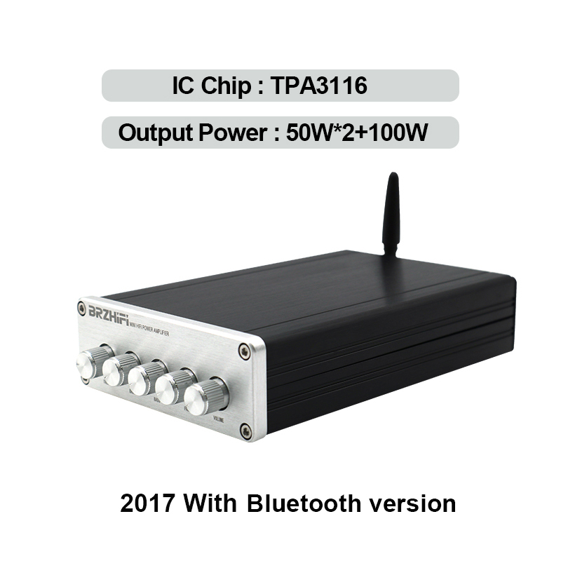 BRZHIFI Audio DP1 TPA3116 2.1 Class D Mini Digital Power Amplifier Bluetooth 5.0 Output 50W*2 100W Stereo Amplificador: 2017 Bluetooth / 110V