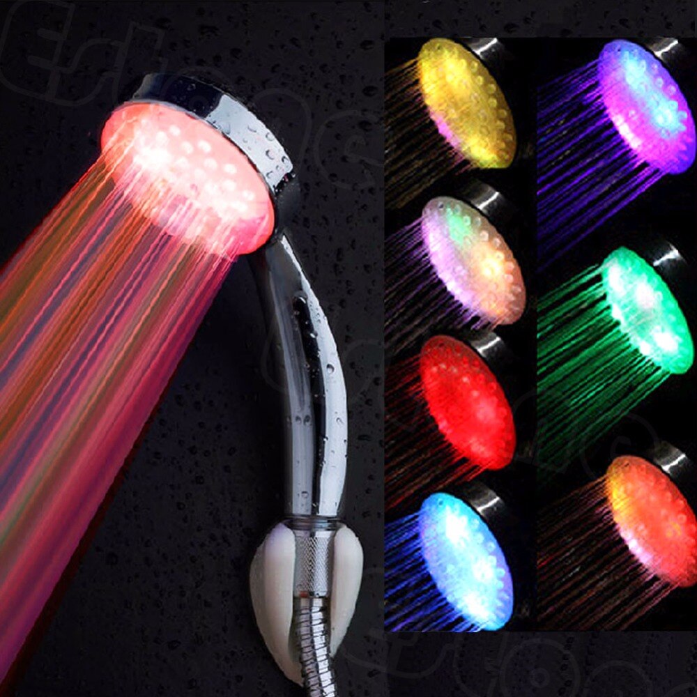 Prachtige Kleurrijke LED Licht Roestvrij Stalen Ronde Regen Badkamer Douchekop