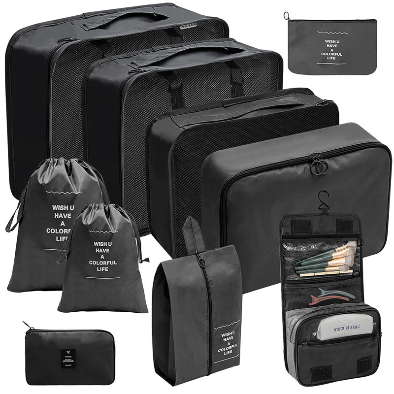 10 stuks / set reistassen organisator opslag kleding reisbenodigdheden verpakking kubussen reisaccessoires multifunctionele set: Paars