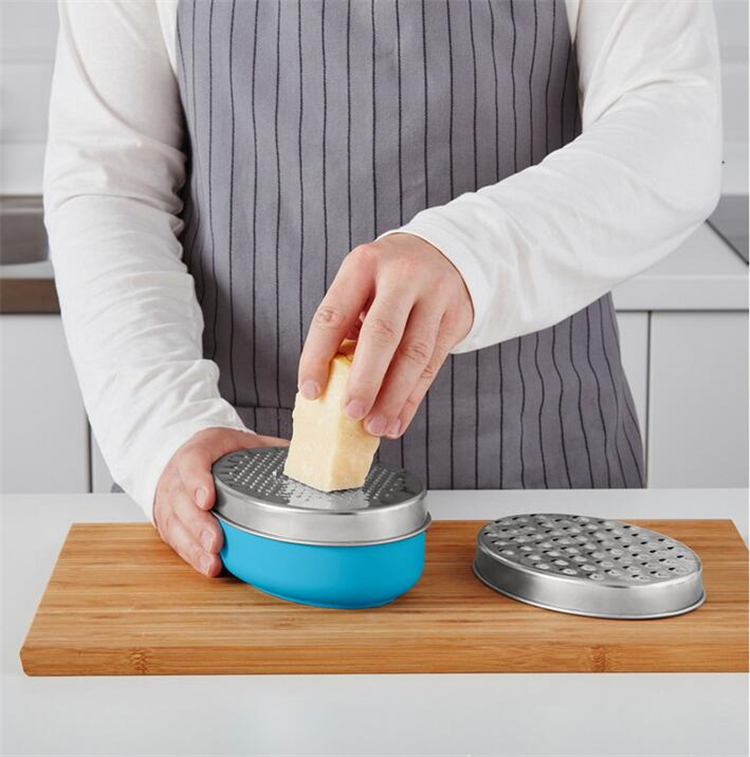 Stainless Steel Grater with Container for Storing Cheese with Storage Container for Veggie Kitchen Cutting Tools