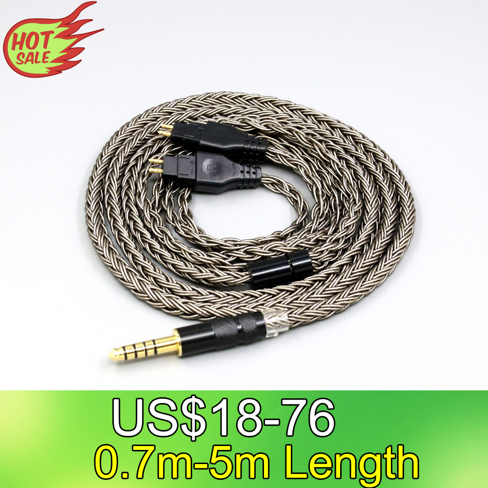 16-rdzeniowy szary kabel słuchawkowy do słuchawek Sennheiser HD580 HD600 HD650 HDxxx HD660S2 HD58x HD6xx LN 008011