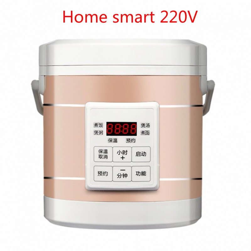 Car rice cooker 12V24V car truck smart small rice cooker mini rice cooker for 1-2 people: Home smart 220V