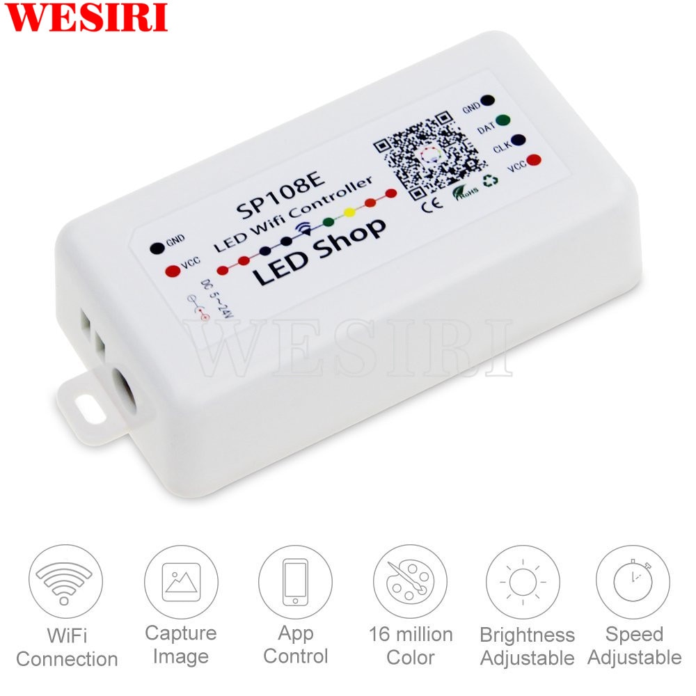 Sp108e wifi led controller trådløs smart app controller til  ws2812b ws2811 ws2813 apa 102c led strip lys  dc5-24v