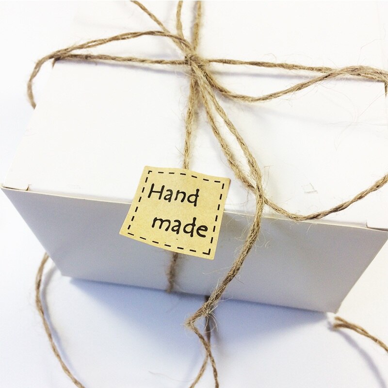 240 pcs/lot Hand Made DIY Square Dotted Line Seal Sticker For Handmade Products / self-adhesive Package Label scrapbook