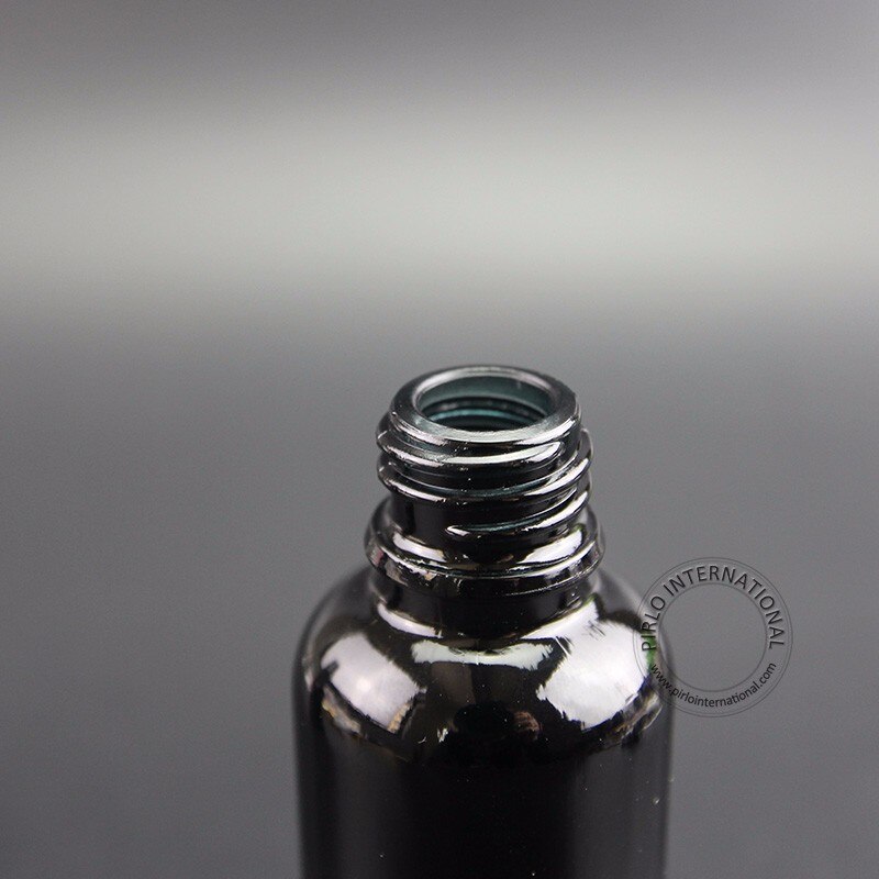 20pcs/Lot 30ml Essential Oil Bottle Black Glass Dropper Container Women Cosmetic Empty Jar Refillable 1oz Packaging