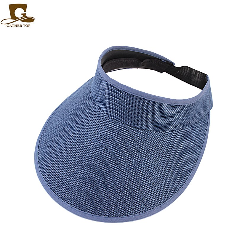 Women empty Top sun hat outdoor Summer Style hemp sports baseball cap Plastic Sun Visor Hat