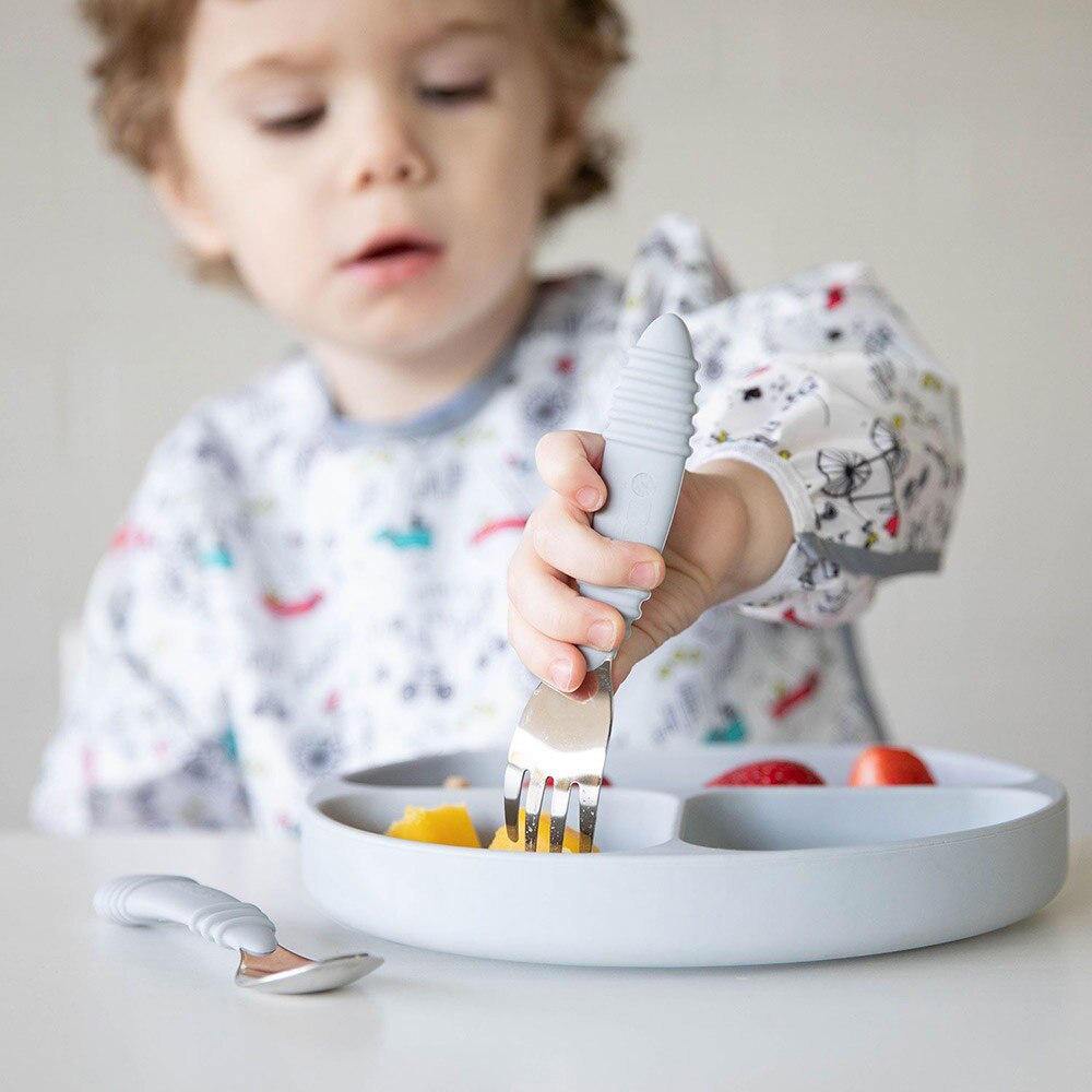 Siliconen Kinderen Plaat Baby Bestek Set Bpa Gratis Kids Servies Doseren Kom Peuter Servies Sectionele Voedsel Kom
