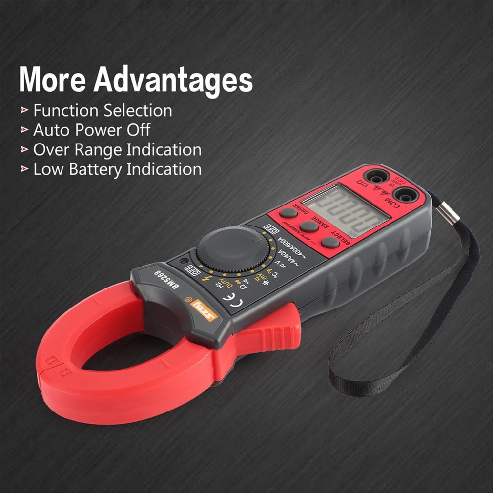 BM5268 Handheld Digital Clamp Meter Multimeter True RMS AC/DC Volt Amp Ohm Capacitance Frequency Temperature Diode Tester