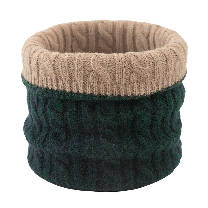 Unisex Winter Scarf Women Solid Color Warmer Ring Scarves Men Casual Outdoor Cycling Warm Neck Collars Scarf: Green 1