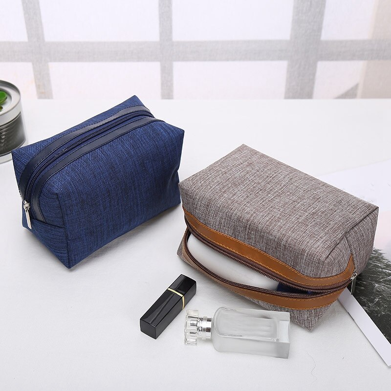 Blauw Vrouwen Mannen Reizen Cosmetische Tas Multifunctionele Rits Kleine Make-Up Toilettas Organizer Case Make Up Wassen Pouch
