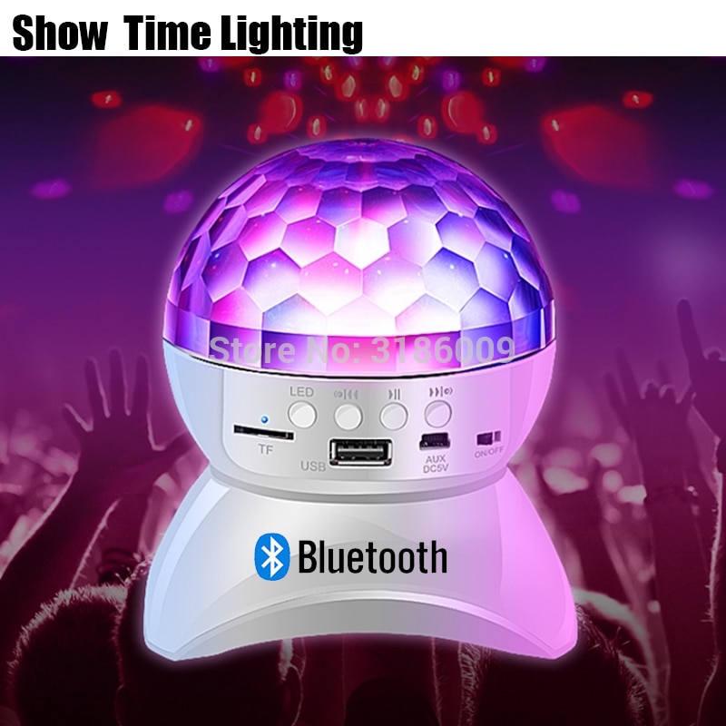 Easy Carry Disco LED Crystal Ball With Bluetooth Speaker Chargeable Battery Good Use For Dance Party Dj KTV Home Funny Birthday