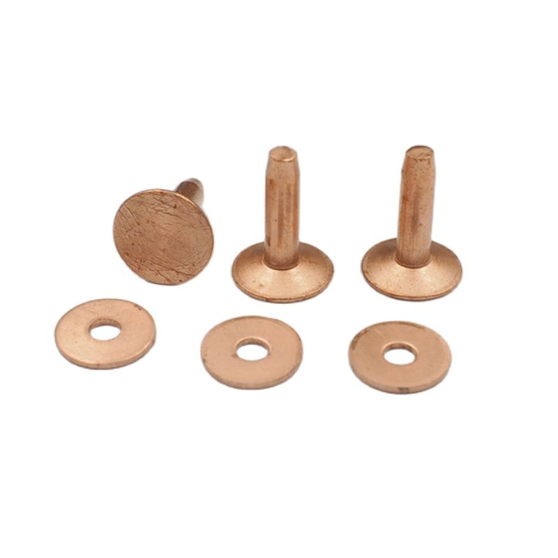 Solid koppar platta sidokorn emboosed nitar cap stud för läder hantverk väska hatt skor kläder jeans sällskapsdjur krage tillbehör