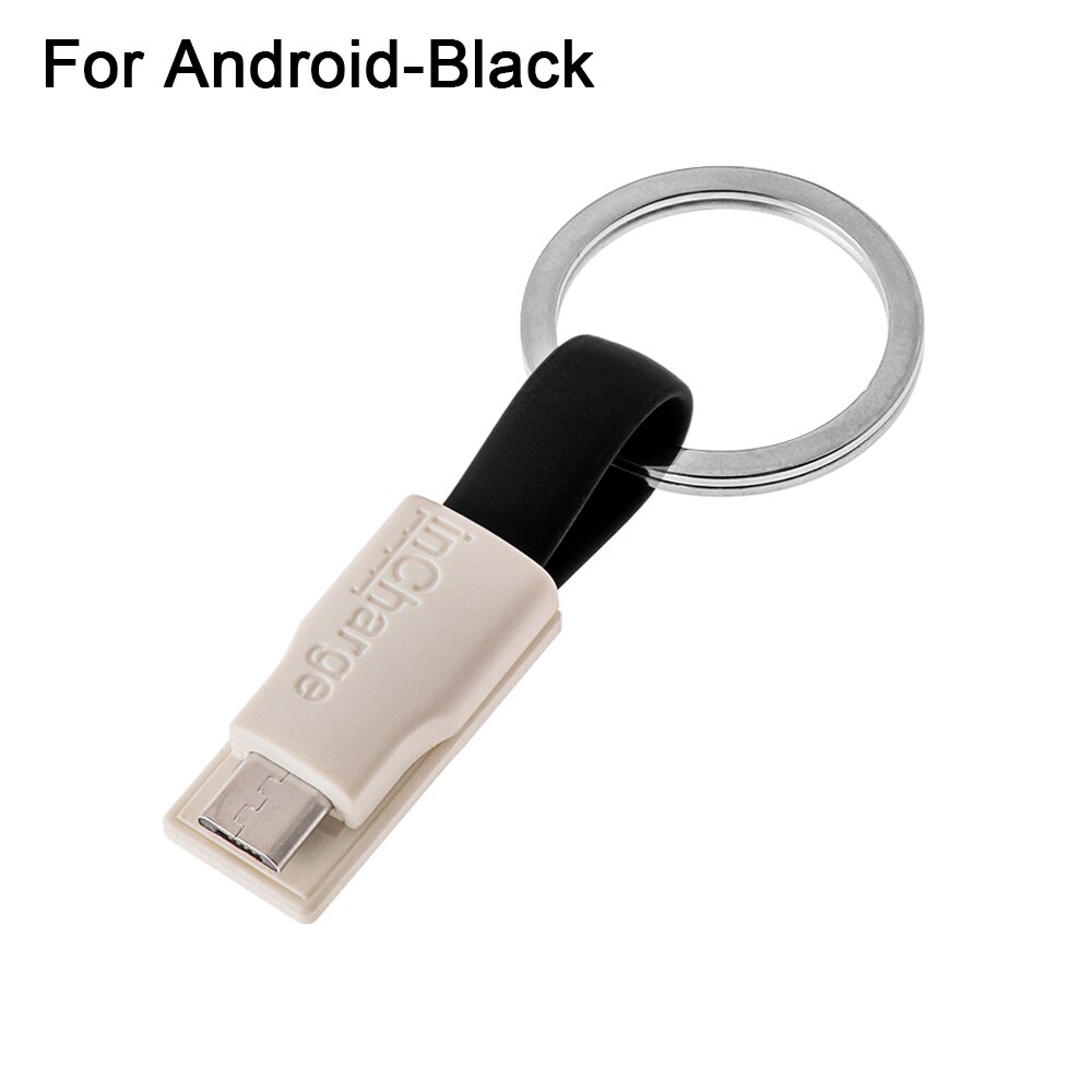 3 in 1 usb-kabel bärbar magnetisk telefonladdare laddningskablar typ c micro användbar mini usb-nyckelring android datalinje: Svart a
