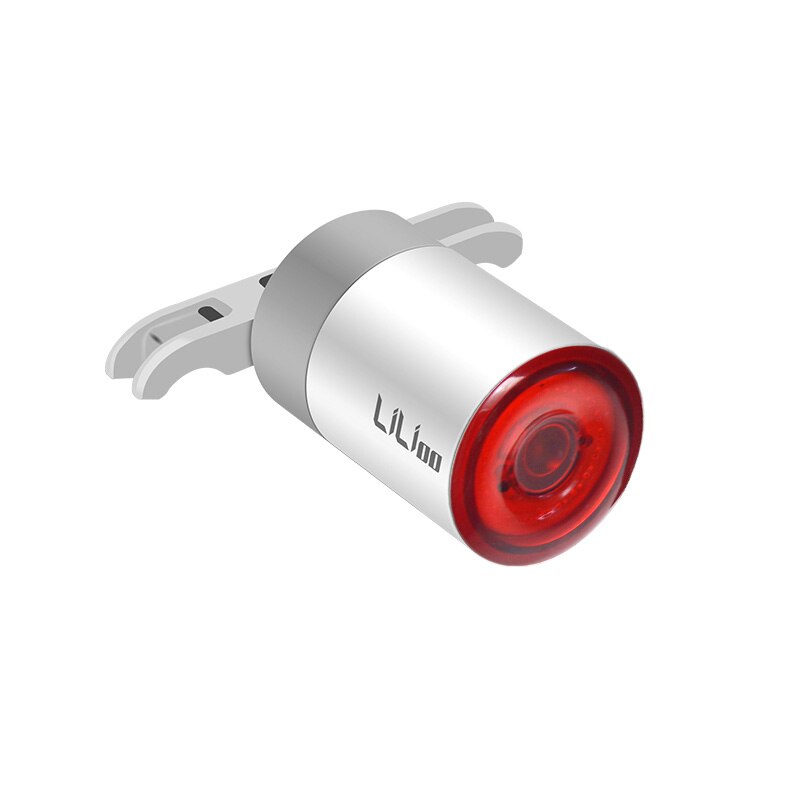 Bicycle Touch Smart Sensor Taillight Brake Vibration Induction Bike Rear Light USB Fast Charge MTB Road Bicycle Tail Light: White Saddle