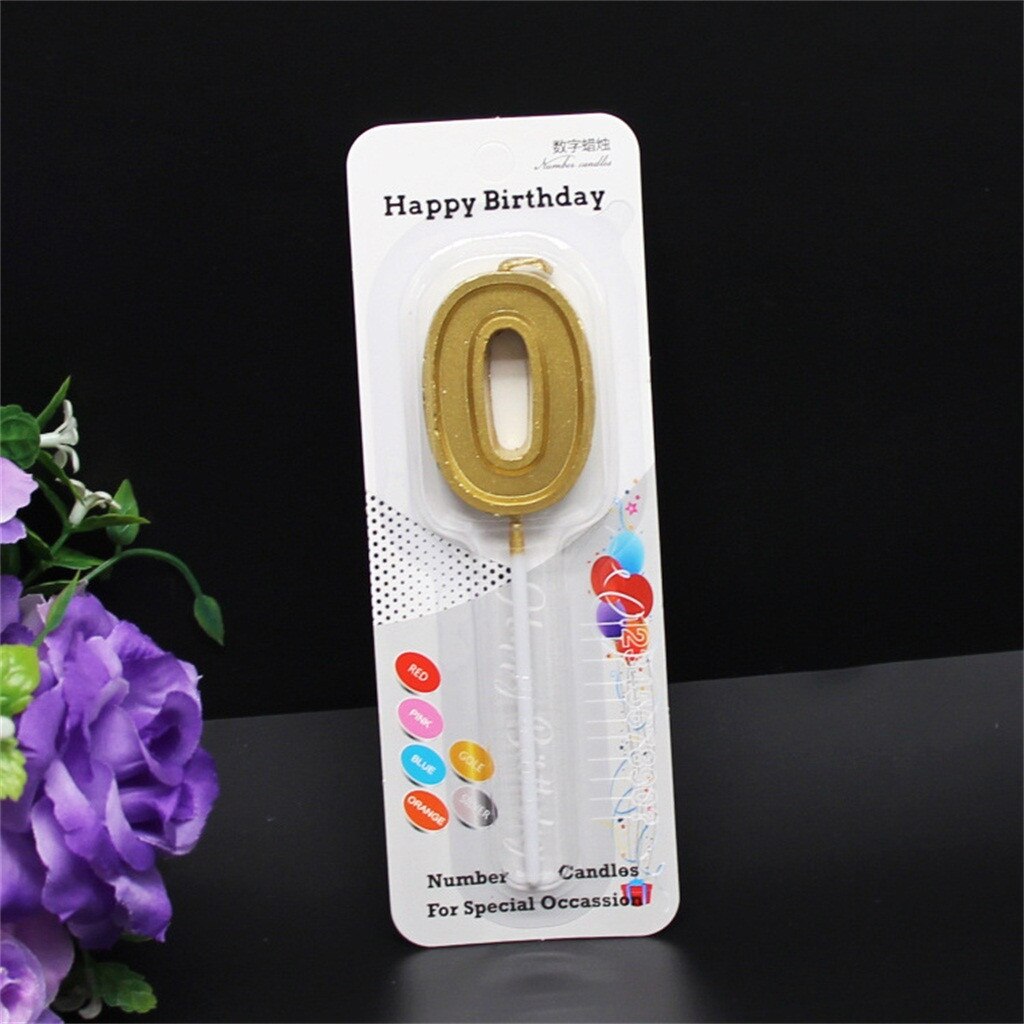 Glitter Talking Tables Number Candles Gold Number 0-9 Birthday Party Candle Cake Home Decoration Accessories Украшение Комнаты#: J