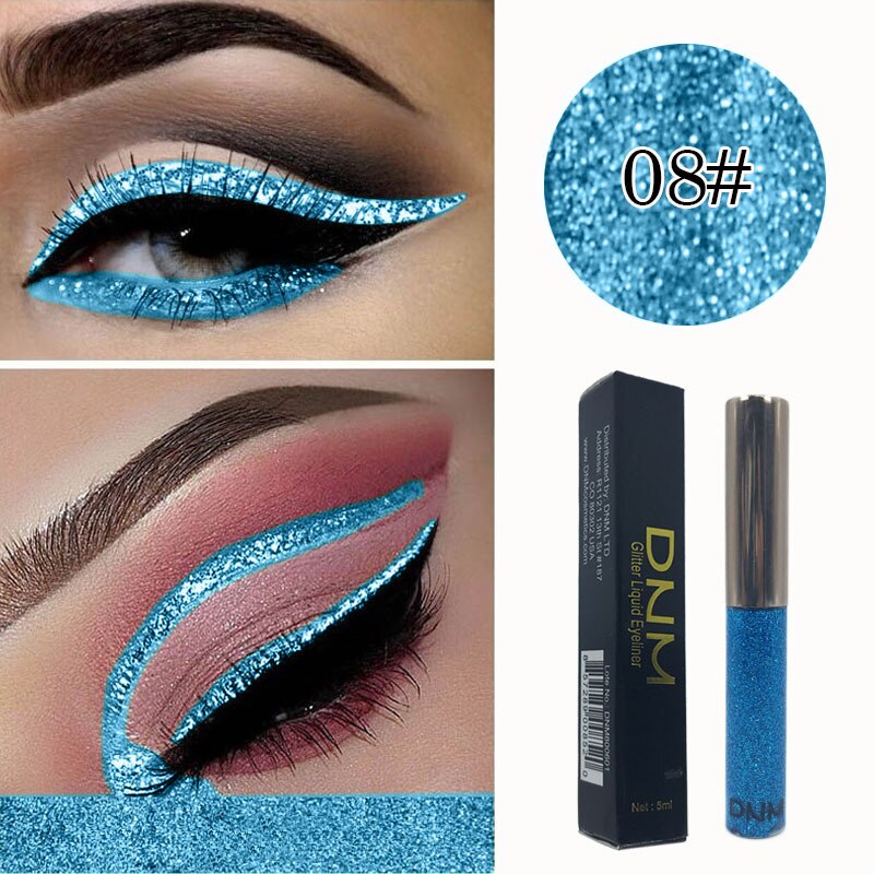 16 farben Bunte Glänzende perlig Pailletten Flüssigkeit Eyeliner-Wasserdichte dauerhaft Strobe Diamant Eyeliner Schönheit machen-hoch TSLM1: 08