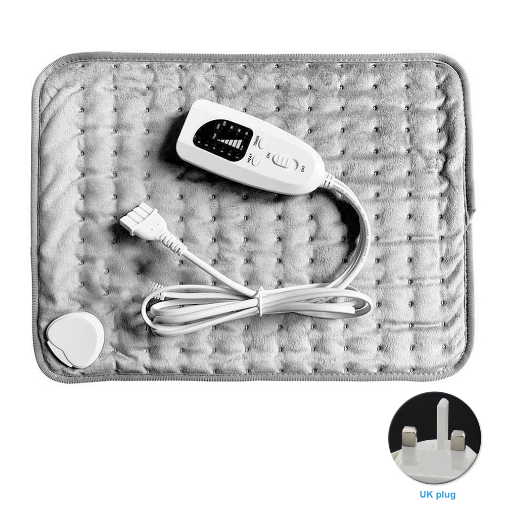 Manta eléctrica de 40x30cm para calentar el Abdomen, almohadilla temporizador de invierno, almohadilla de fisioterapia inteligente para cintura, temperatura ajustable, calor en el cuello: UK Plug