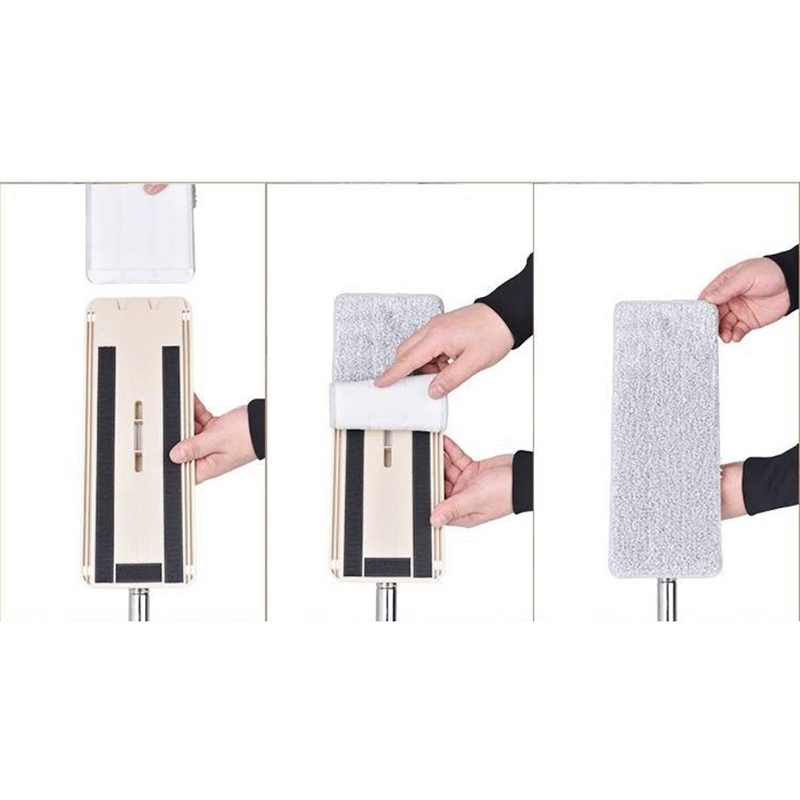 Floor Mop with 2Pcs Cloth Quick-Drying Mop One Mop Immediately Clean Without Leaving Stains 360 Degree Angle Adjustment