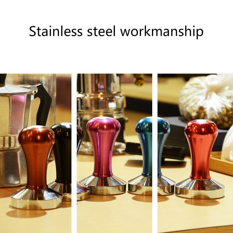 Aluminum alloy 51 mm tamping machine manual coffee powder hammer coffee barista tool machine accessories tool pad